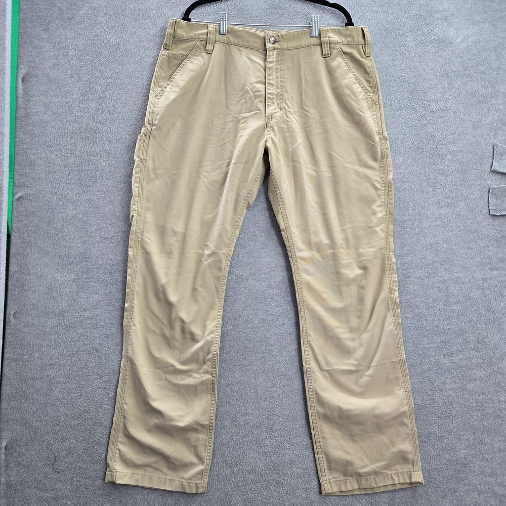 Carhartt Men Pants 38X34 Beige Rugged Professional Series Flex Relaxed Canvas